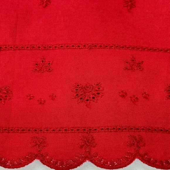 Cascade Blues Red Sleeveless Eyelet Button Shirt 1X Star Embroidery and Buttons - Picture 6 of 12